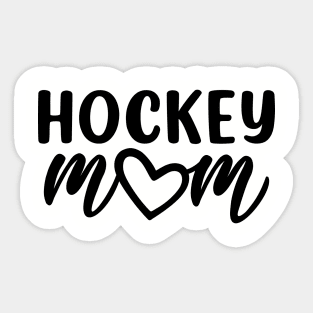 Hockey Mom Heart Black Sticker